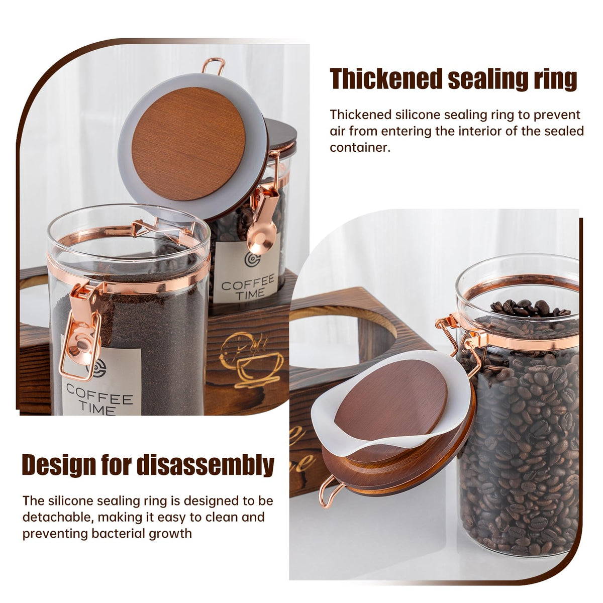 Wooden spoons and labels included for easy identification and neat storage.