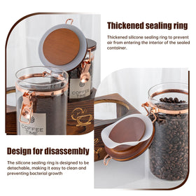 Wooden spoons and labels included for easy identification and neat storage.