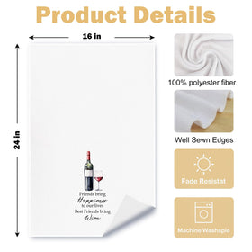 ArtisaEura 24x16 inch towels displayed on bar cart or kitchen rack
