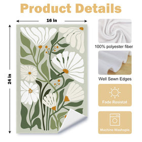 ArtisaEura sage green floral towels 16x24 inches for stylish kitchen decor.