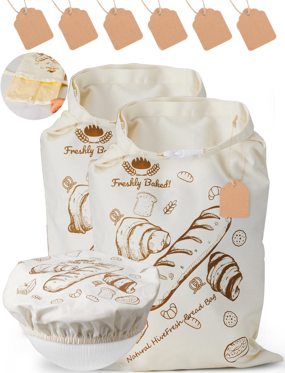 Artisanhive beeswax bread bags 2-pack for keeping sourdough fresh.