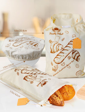 Artisanhive bread bags in cotton-linen outside for everyday use.