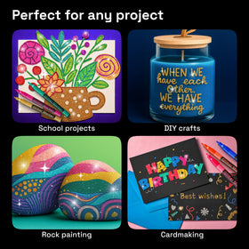 ARTISTRO glitter pens decorating ceramic surfaces with bold sparkle