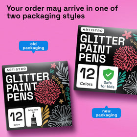 ARTISTRO glitter pens with precise 0.7mm tip for fine lines
