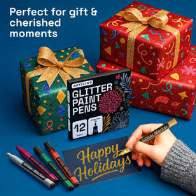 ARTISTRO glitter pens in scrapbooking for precise glitter details
