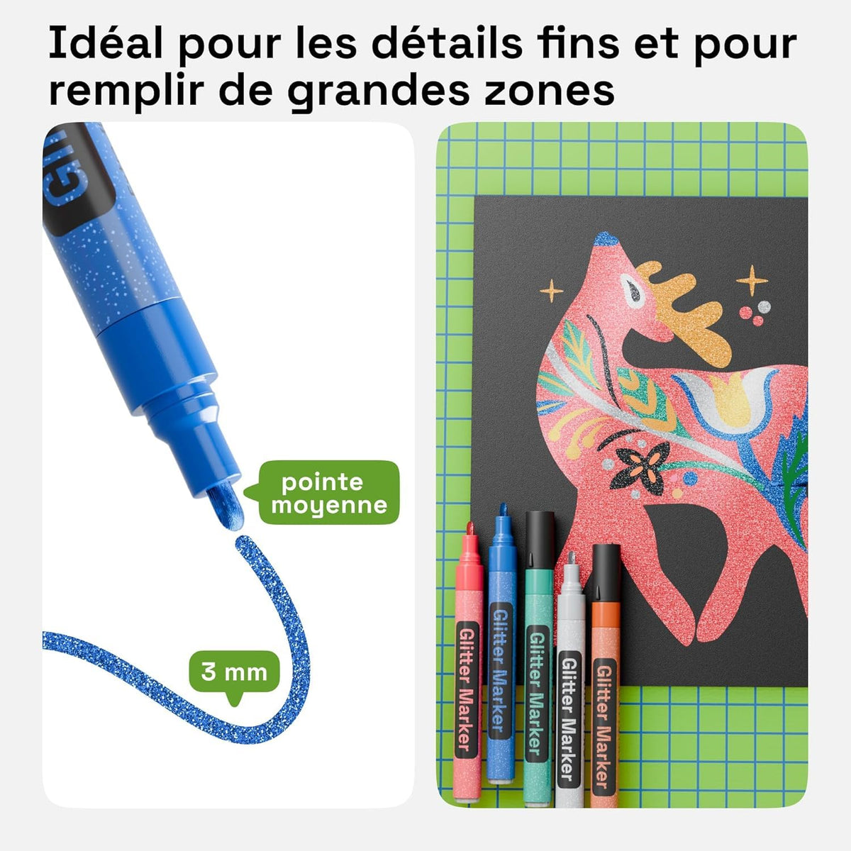 ARTISTRO glitter paint pens on wood for durable, sparkling accents.