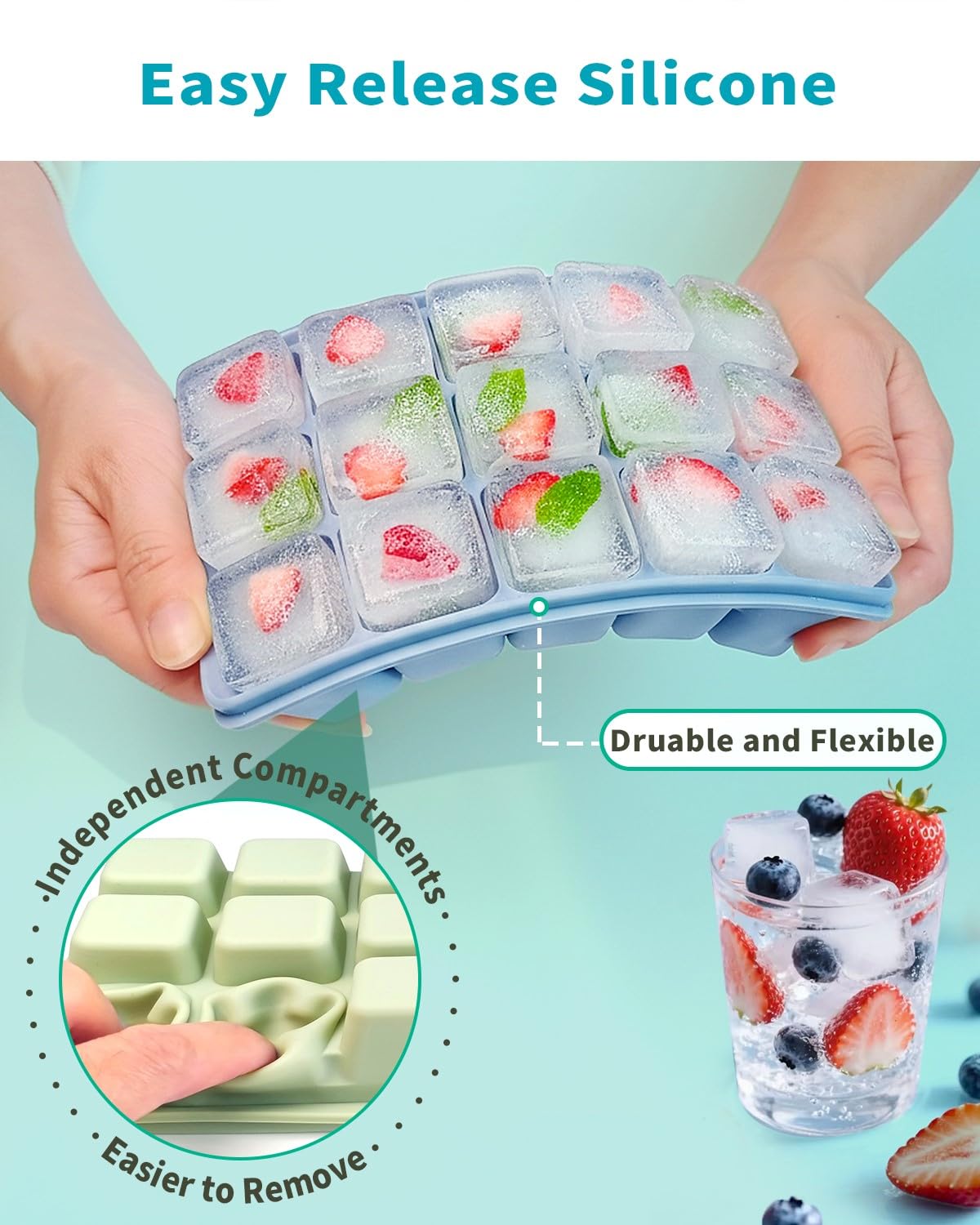 ARTLEO spill-proof lid and stackable trays keep your freezer organized.