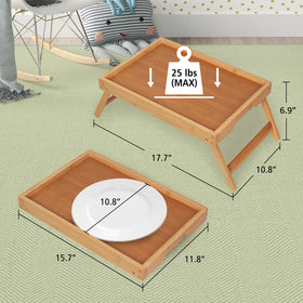 Artmeer bed tray open with generous surface for meals and devices.