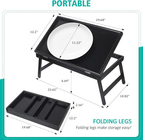 Folded legs of Artmeer tray shown for compact storage.
