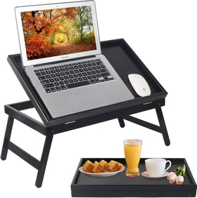 Artmeer bed tray table in bed used as lap desk for meals.