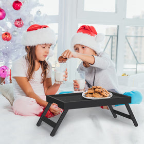 Artmeer bed tray open with bamboo surface, stable workstation for laptop or meals.
