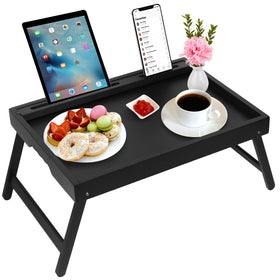 Artmeer bed tray with handles and media slot for easy bed entertainment.