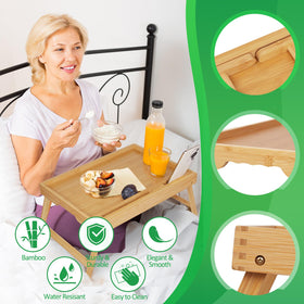 Artmeer breakfast tray with sturdy handles for easy carrying and mess containment.