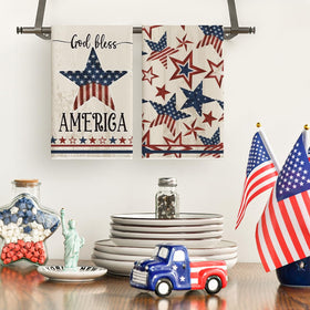 Artoid Mode America Stars Tree towel highlighting star and tree motif for holidays.