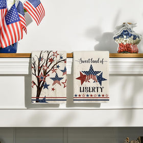 Artoid Mode patriotic dish towel with bold color accents for daily tasks.