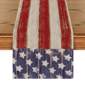 Artoid Mode American Flag table runner with patriotic pattern for festive dining.