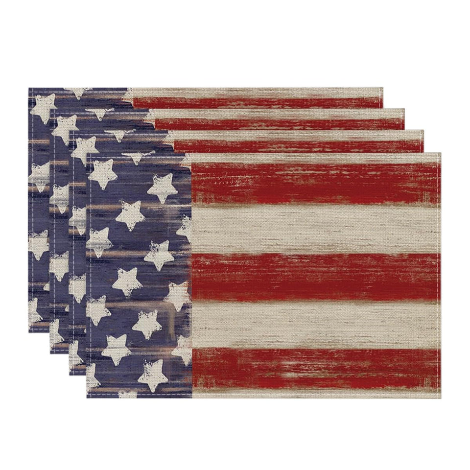 Artoid Mode American Star Stripes placemat with 4th of July pattern, ideal for festive meals.