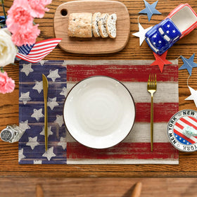 Artoid Mode placemats add bright dining decor for holidays and everyday family meals.