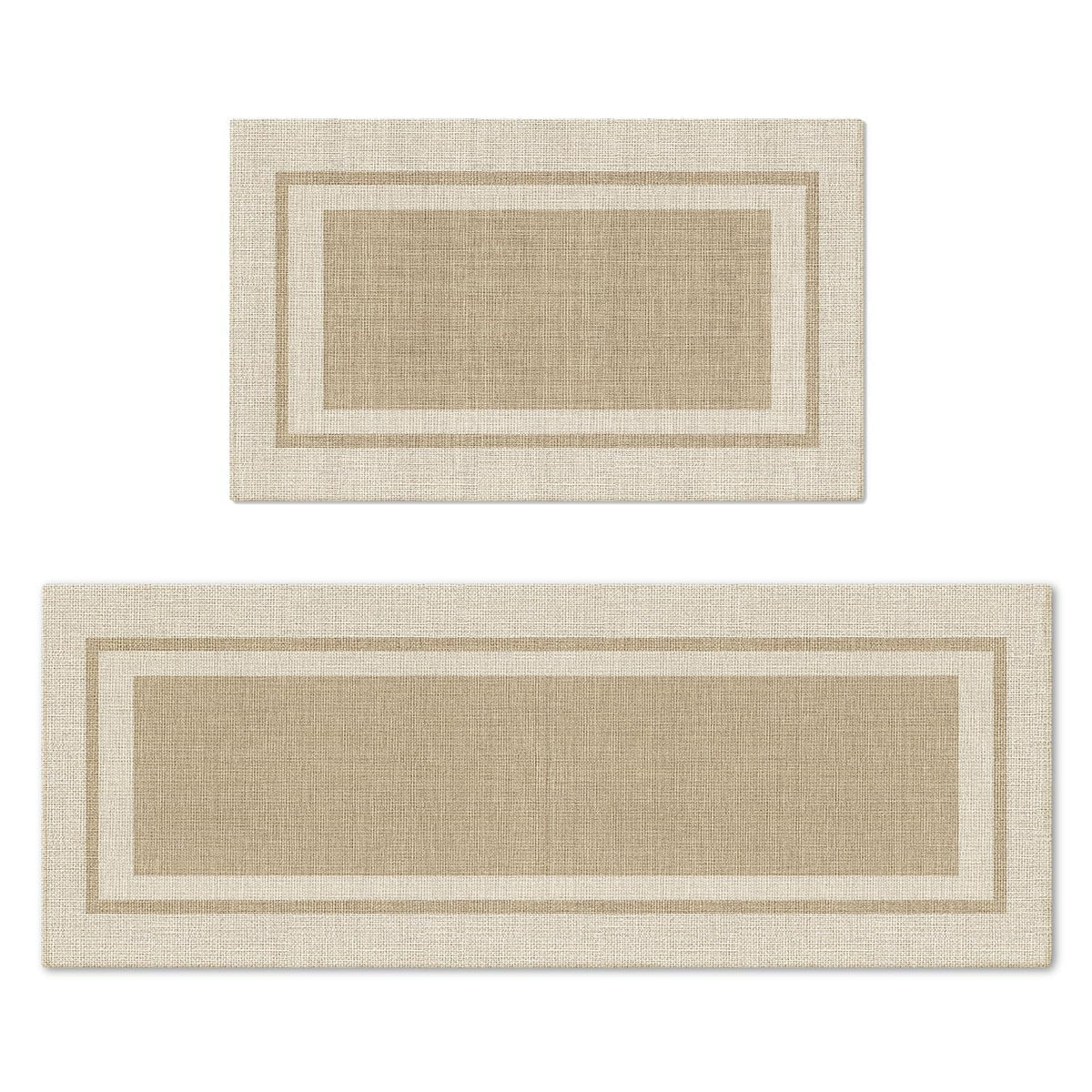 Artoid Mode beige kitchen mat 17x29, top view, absorbent surface catches spills