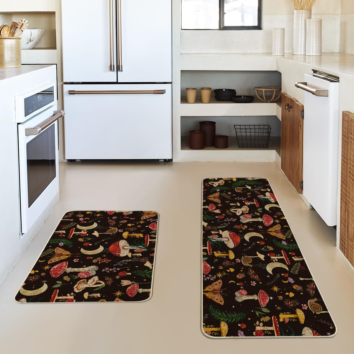 Artoid Mode black mushrooms butterfly design mat adds color to entryways