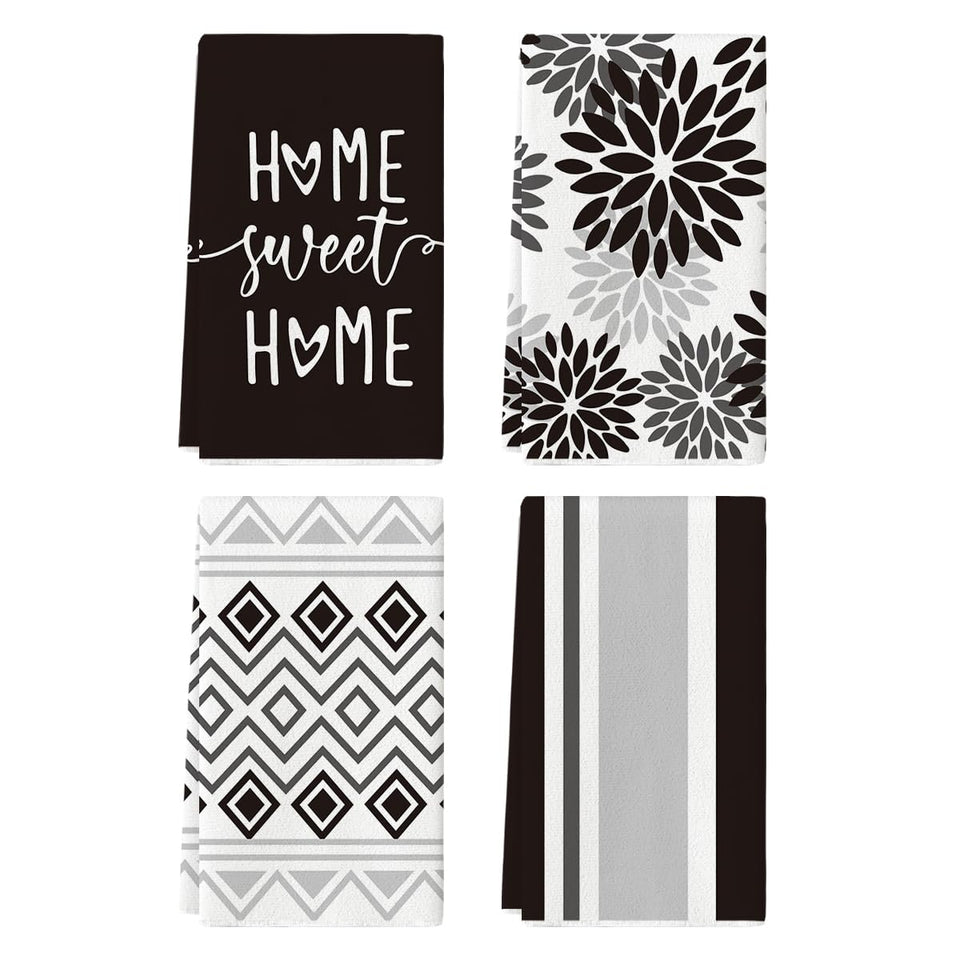 Artoid Mode black stripes dish towels for quick drying and stylish kitchen prep