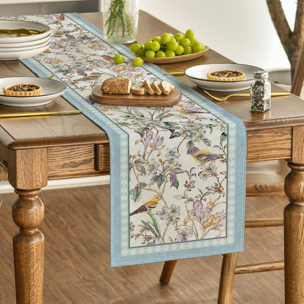 Artoid Mode Blue Birds Flowers Blossom decor enhances seasonal gatherings