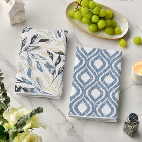 Artoid Mode blue floral leaves kitchen decor display for boho style