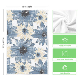 Artoid Mode blue floral leaves towels suited for seasonal cleaning tasks