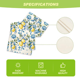 Artoid Mode blue lemon iris table runner cleans easily after use