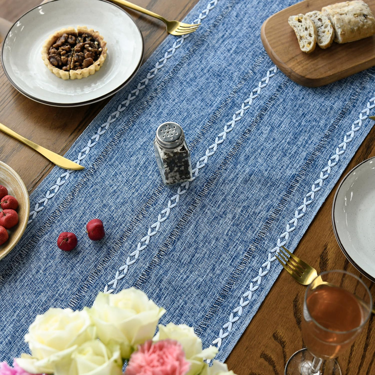 Artoid Mode embroidered stripes and hollow-out design add chic detail.