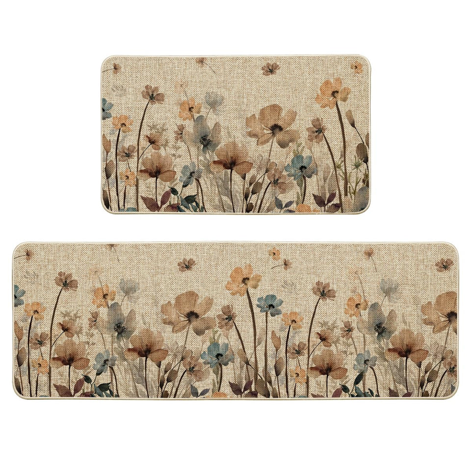 Artoid Mode Brown Poppy pattern closeup showcases seasonal flair and soft texture underfoot.