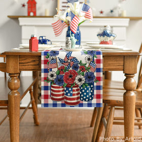 Artoid Mode table runner on dining table for family meals.