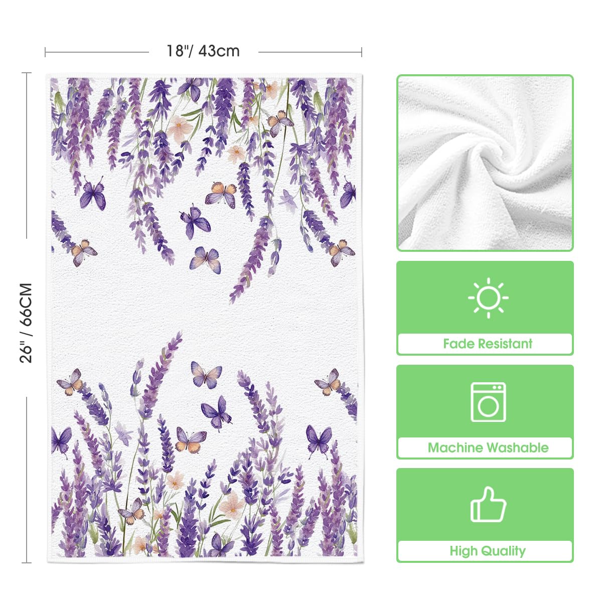 Artoid Mode Butterfly Lavender dish towel withstands daily washing