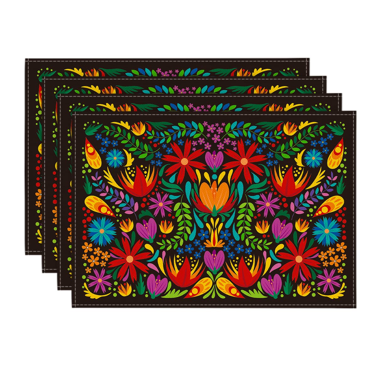 Artoid Mode Cinco de Mayo placemats with vibrant floral Fiesta design for festive dining.