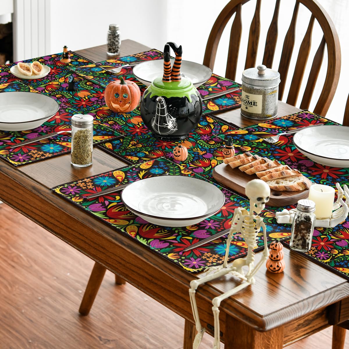 Artoid Mode bright color patterns elevate indoor and outdoor dining setups.