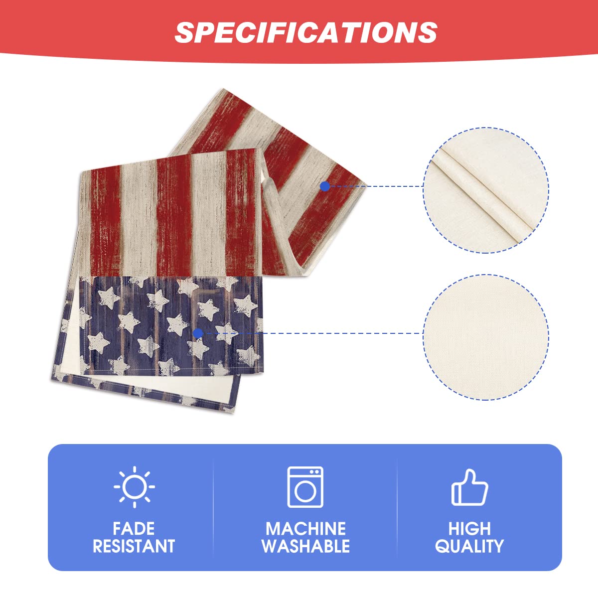 Artoid Mode durable polyester runner resists shrinking and fading with washing.