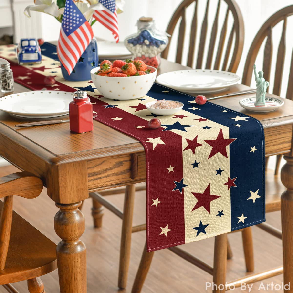 Artoid Mode durable polyester table runner protects your table from heat and spills.
