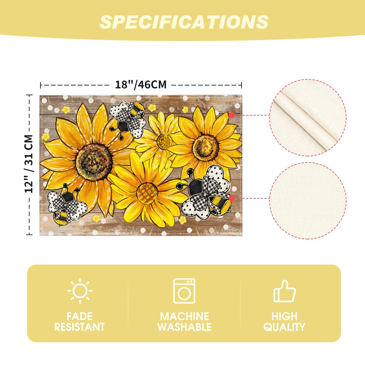 Artoid Mode machine washable placemats are easy to care for.