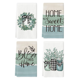 Artoid Mode eucalyptus buffalo plaid vase adds seasonal charm to kitchen decor.