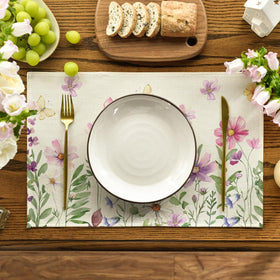 Artoid Mode placemat with butterfly motif protects surfaces from stains.