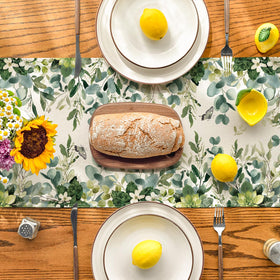 Artoid Mode floral and green motif brightens everyday meals on a dining table
