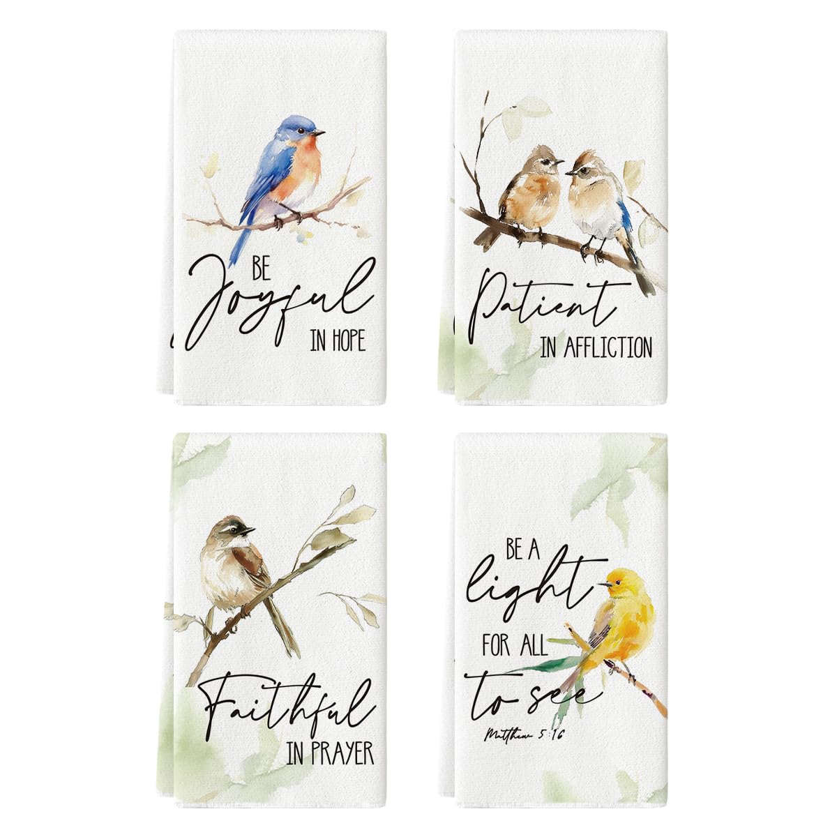 Artoid Mode floral leaves branch bird towel for gentle cookware drying