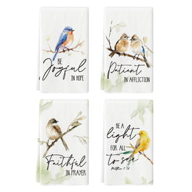 Artoid Mode floral leaves branch bird towel for gentle cookware drying