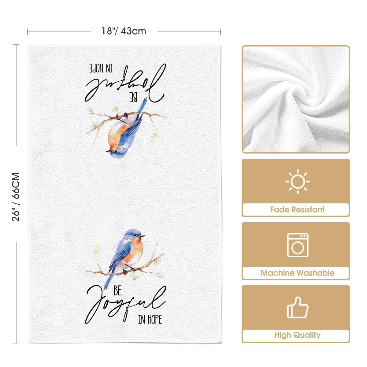 Artoid Mode floral leaves branch bird towel complements summer decor
