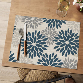 Artoid Mode placemats add colorful decor and vibrant dining ambiance.