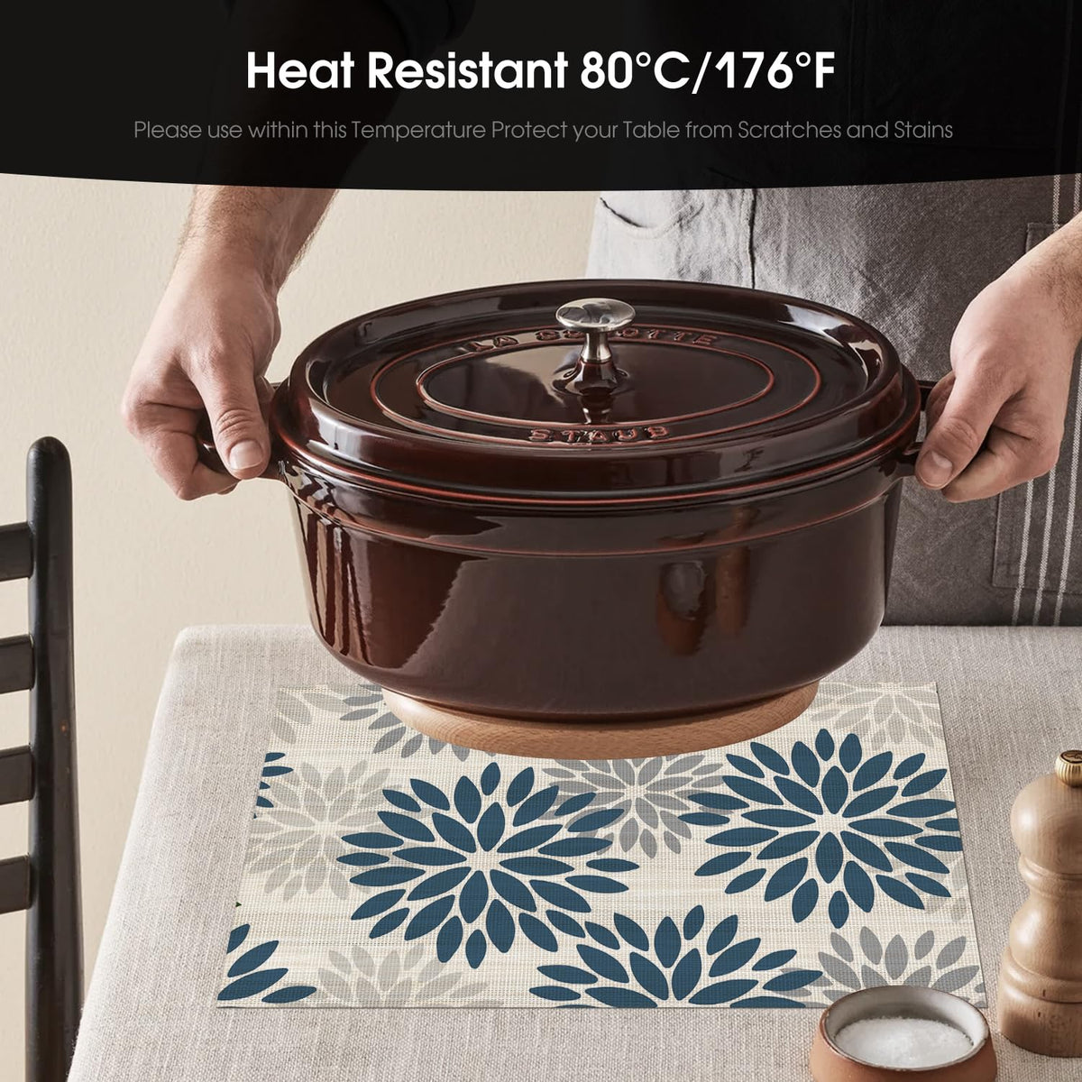 Artoid Mode wipe-clean placemats simplify cleanup after meals.