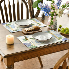 Artoid Mode Hydrangea Butterfly placemat with reinforced edges reduces fraying during gatherings
