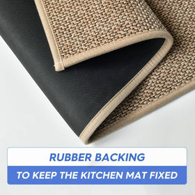 Artoid Mode rug with rubber backing prevents slips during cooking