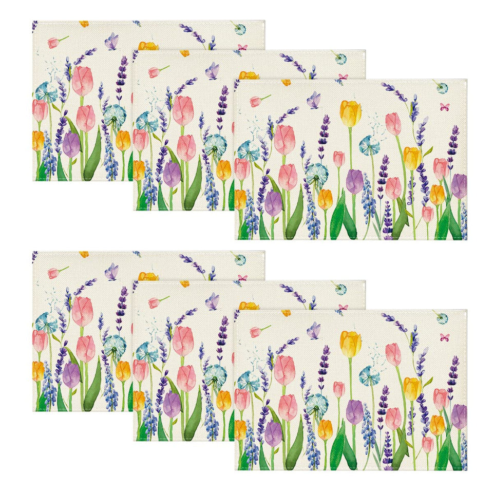 Artoid Mode lavender tulip placemats for dining table add chic seasonal color