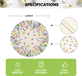 Artoid Mode Lavender Tulip placemats with napkins elevate everyday meals.